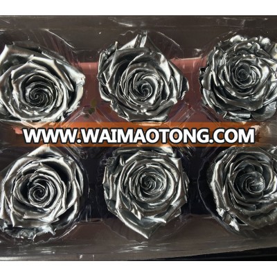 Wholesales everlasting silver roses 5-6cm head with high quality